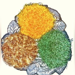 Hand Crafted Kitchen Dish Scrubbing Pads Crochet Colorful 3 Reusable Polyester